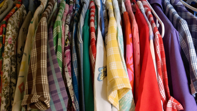 Palaka shirts in Tutu's closet, Marciel house, Keaku Valley