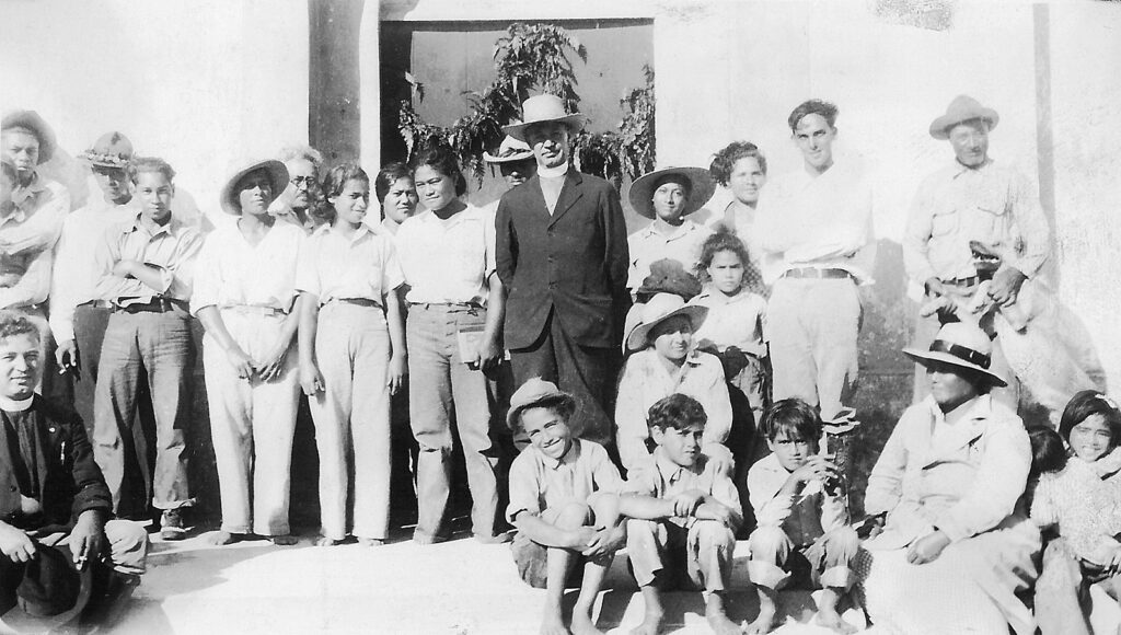 Bishop Stephen Alencastre (center), St. Joseph Church, Kaupo.